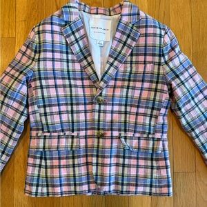 Janie and Jack Multicolor Plaid Kids Blazer